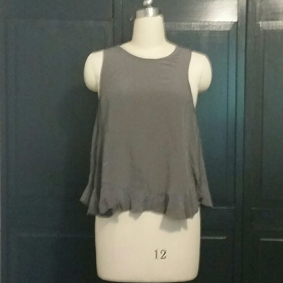 Madewell Gray Silk top - Picture 1 of 3